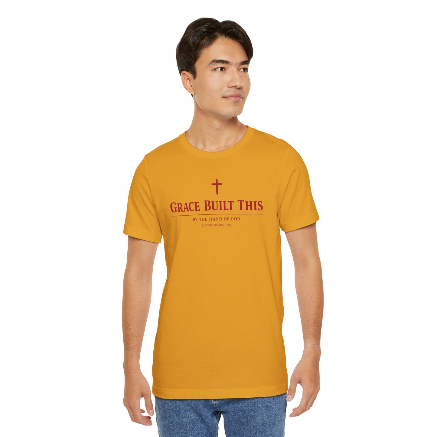 Grace Built This T-Shirt — Christian Faith Tee with Cross