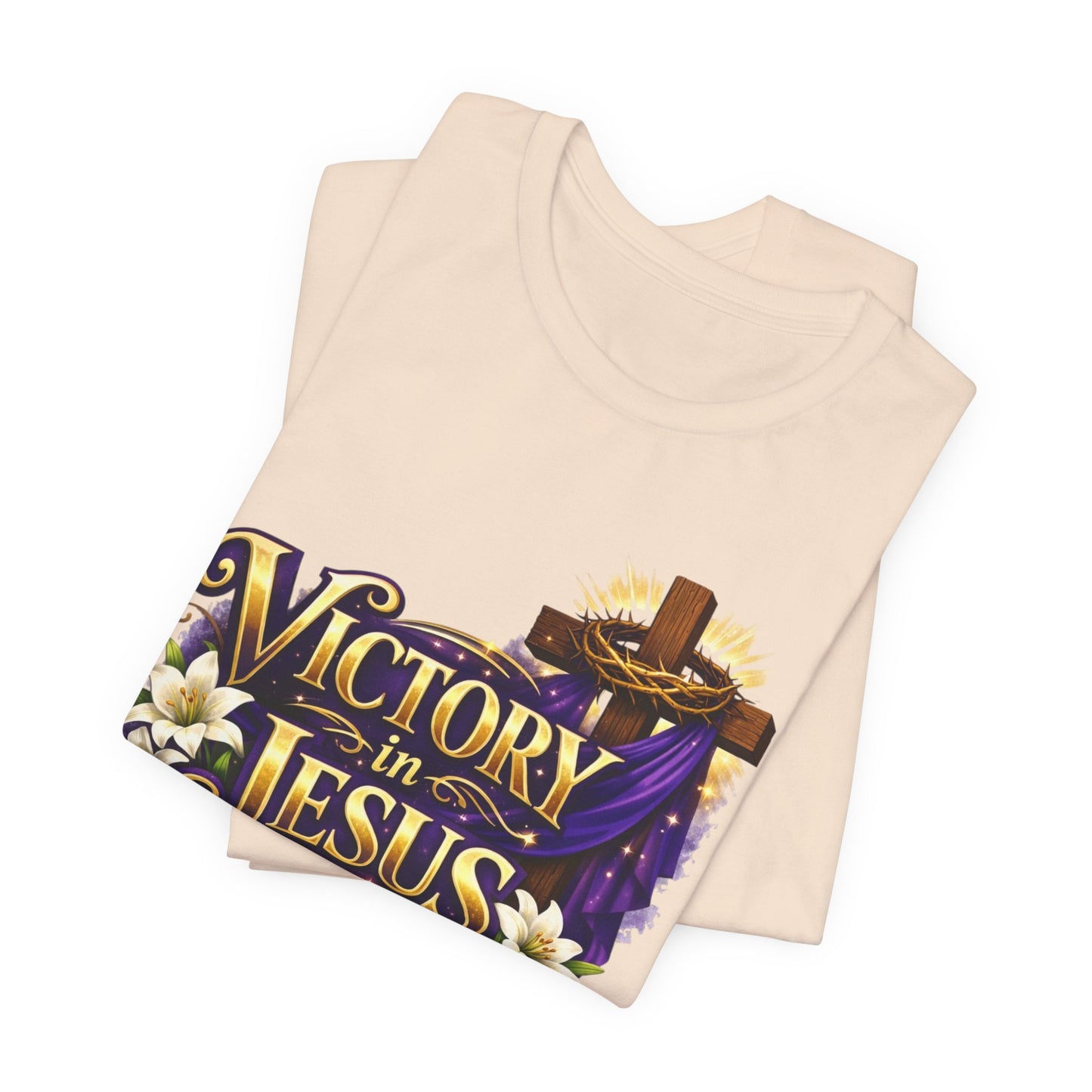 Victory In Jesus Christian T-Shirt — Cross Faith Tee