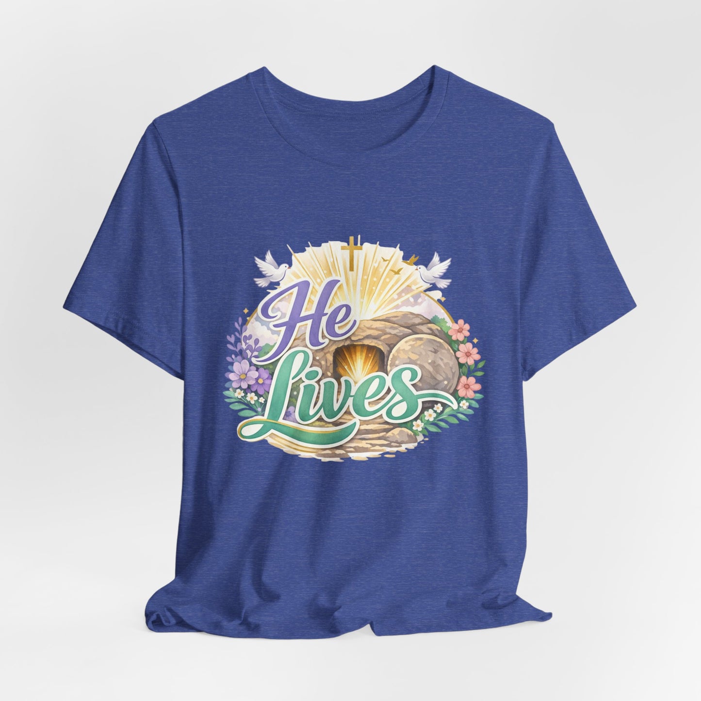 He Lives Jesus Tomb Tee — Christian Easter T‑Shirt