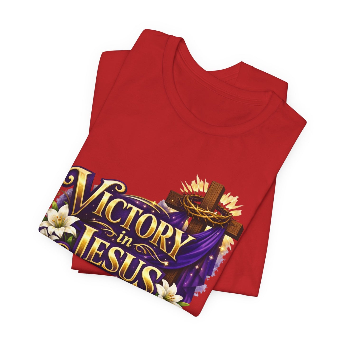 Victory In Jesus Christian T-Shirt — Cross Faith Tee