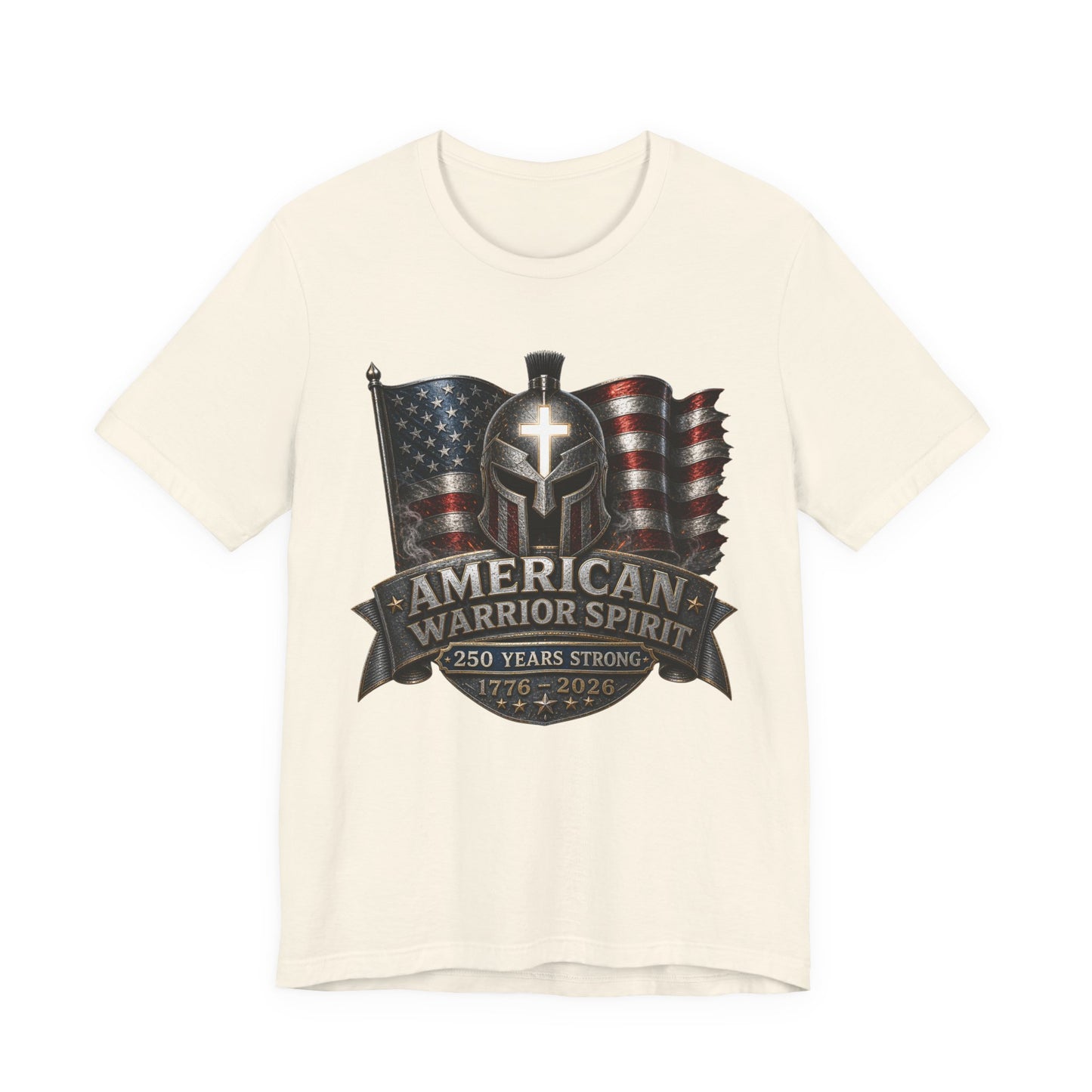 American Warrior Spirit T-Shirt – Patriotic 250 Years Strong Tee (1776–2026)