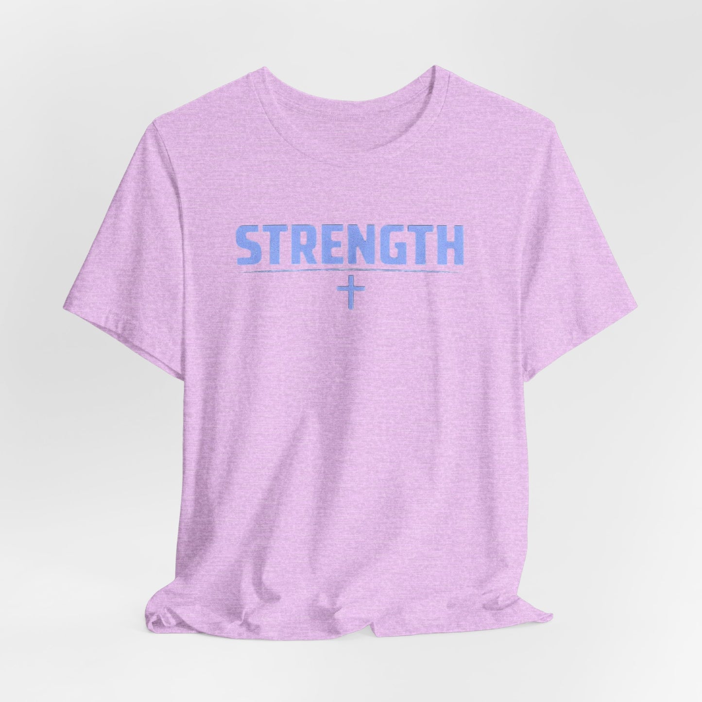 Strength with Cross Tee — Minimal Motivational Fitness Shirt