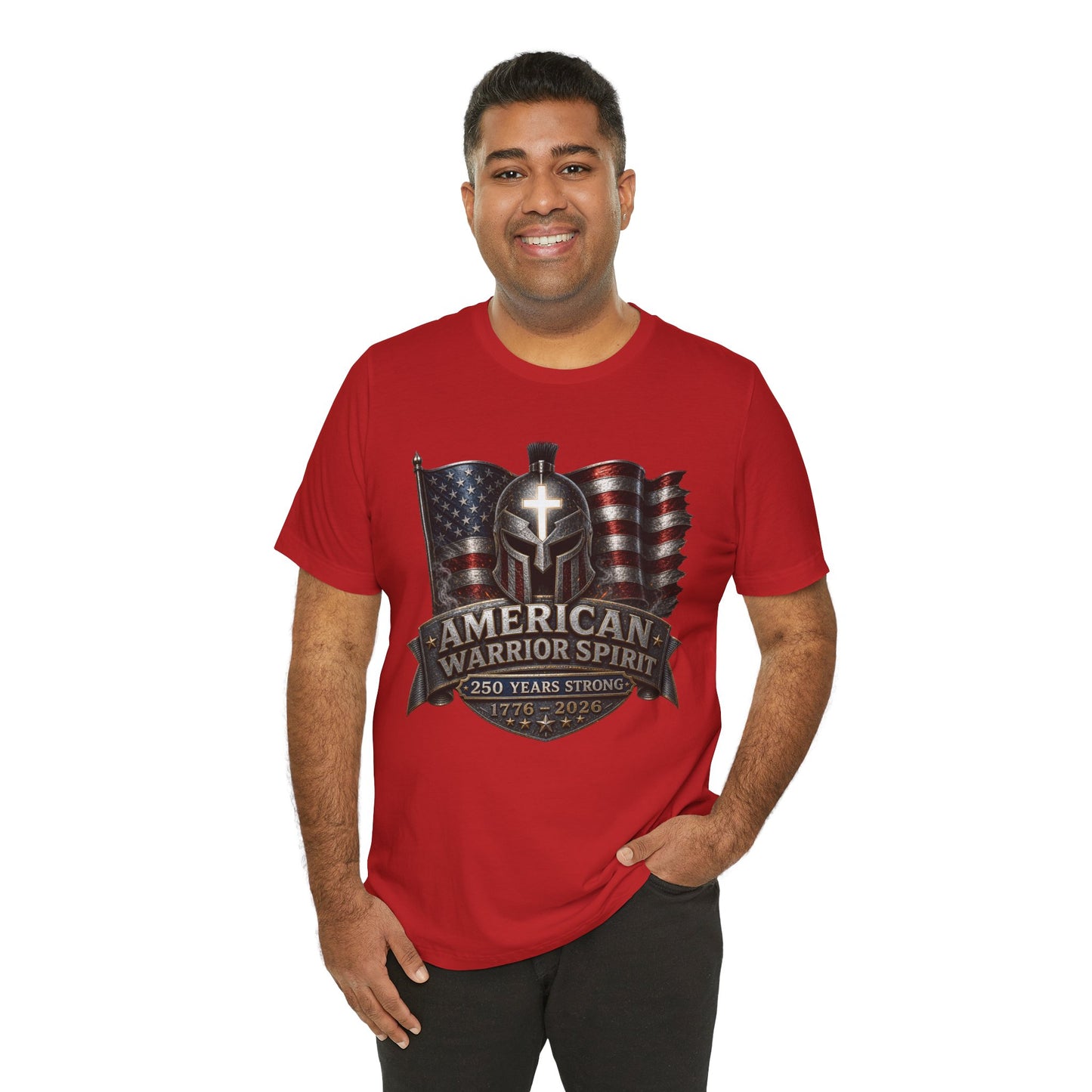 American Warrior Spirit T-Shirt – Patriotic 250 Years Strong Tee (1776–2026)