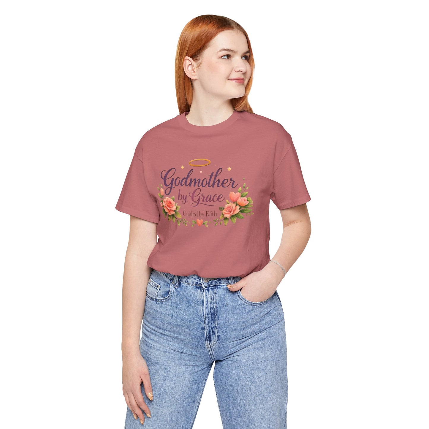 Godmother by Grace Floral Tee — 'Guided by Faith' Godmother T-Shirt
