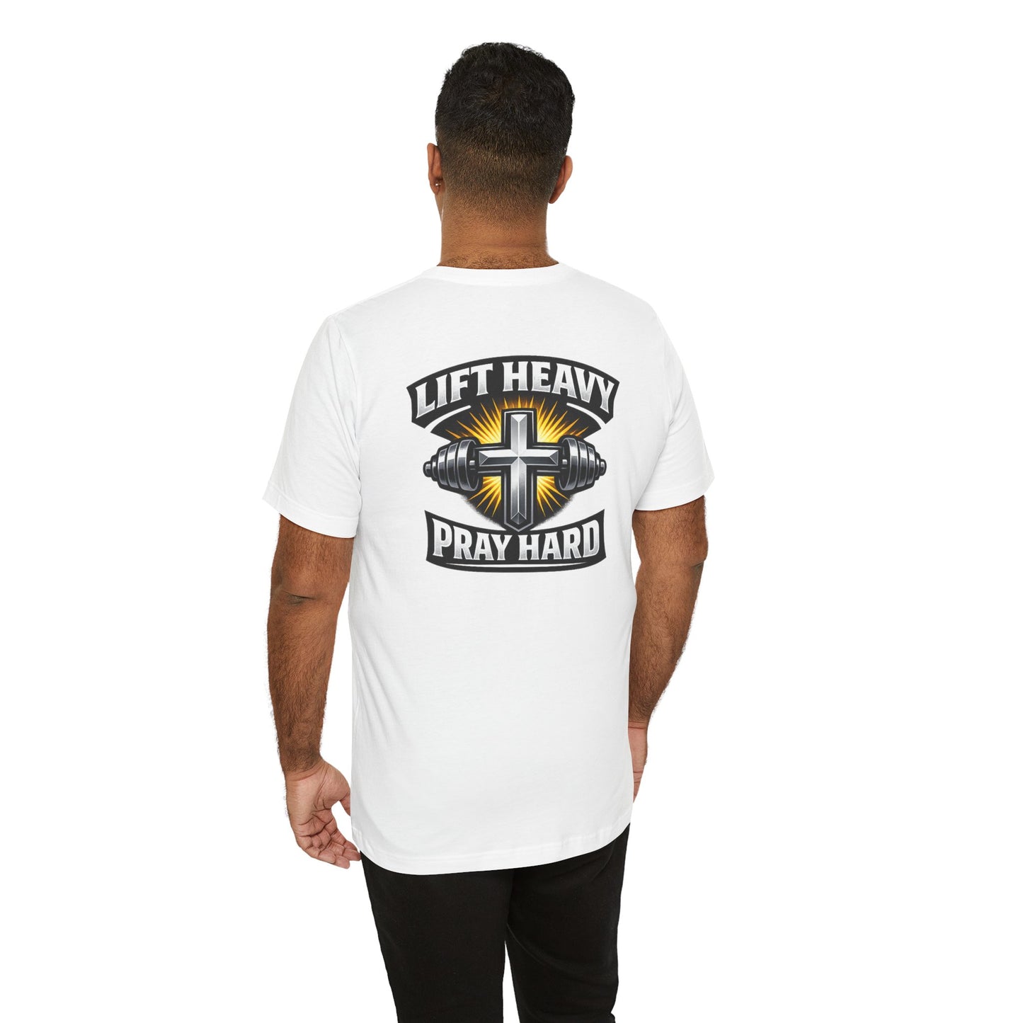Lift Heavy Pray Hard T‑Shirt — Christian Fitness Gym Tee