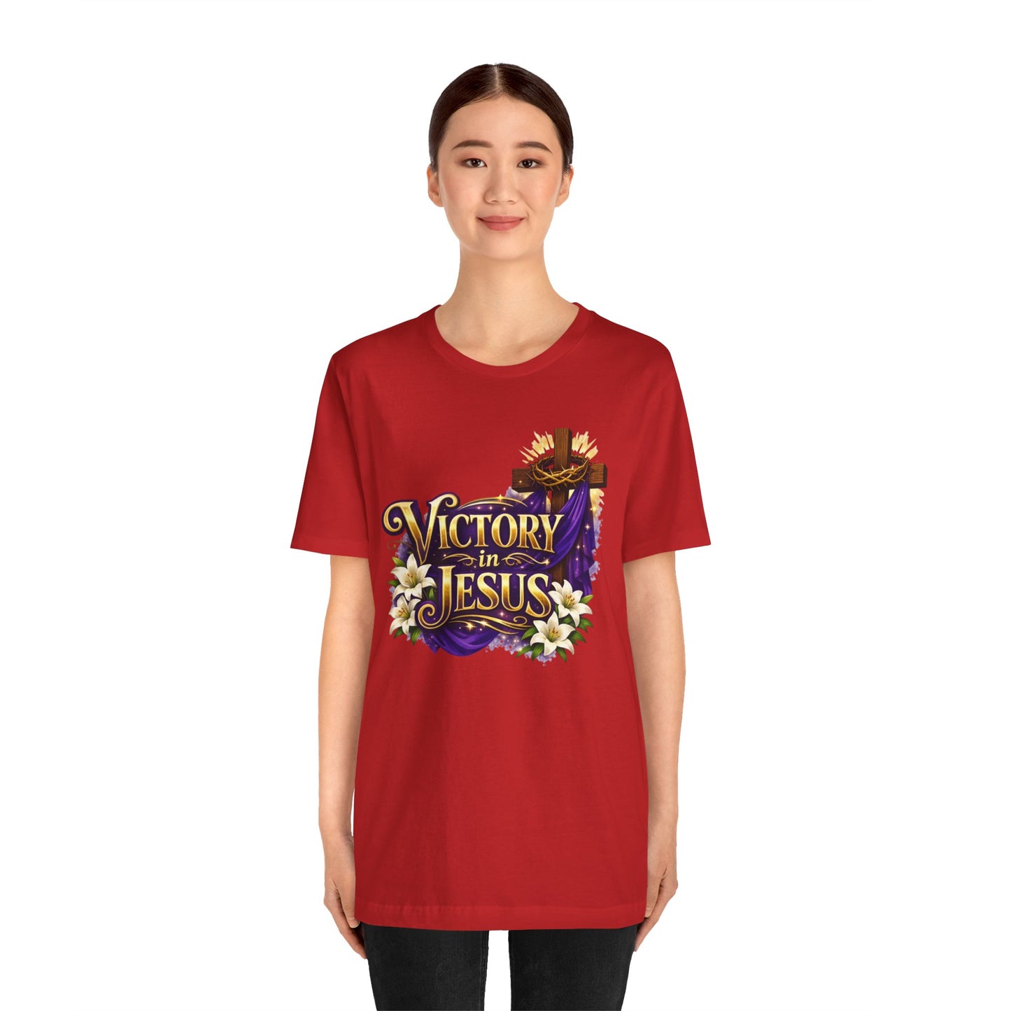 Victory In Jesus Christian T-Shirt — Cross Faith Tee