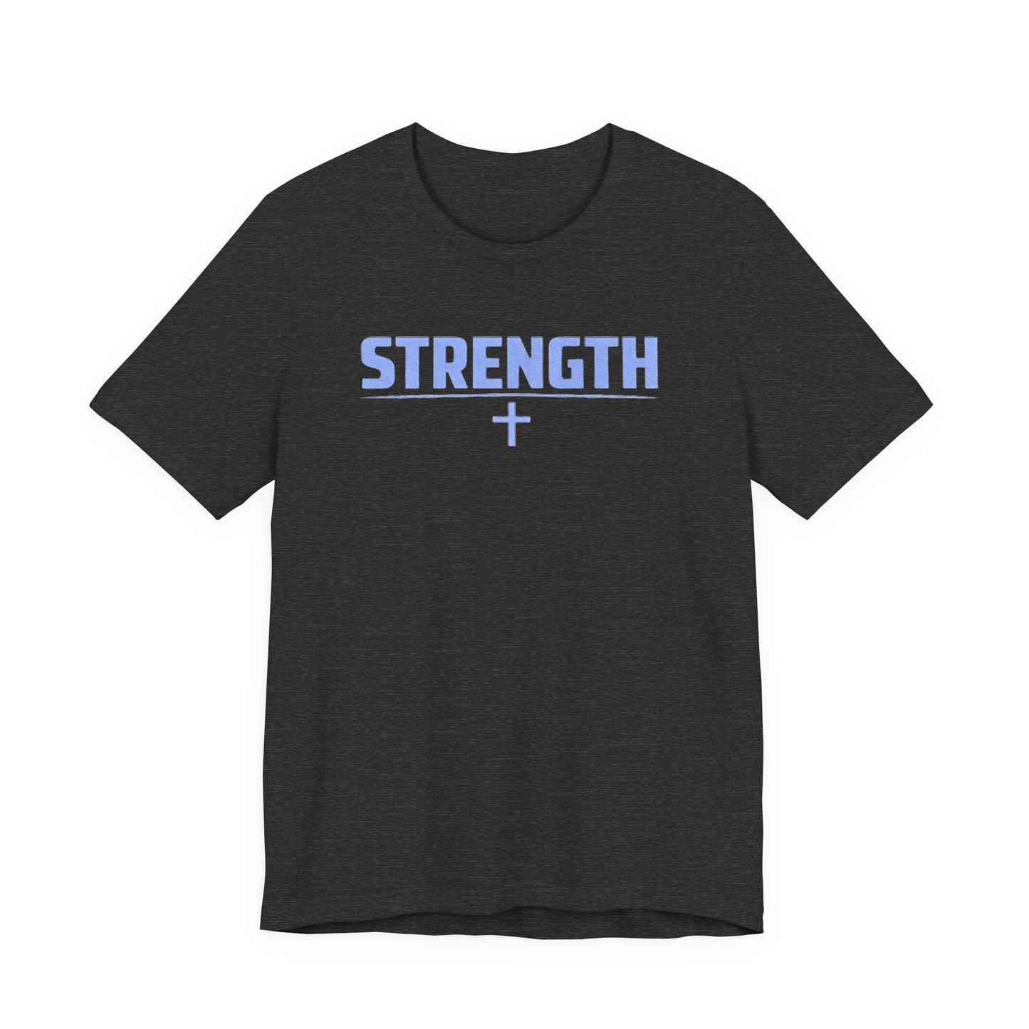 Strength with Cross Tee — Minimal Motivational Fitness Shirt