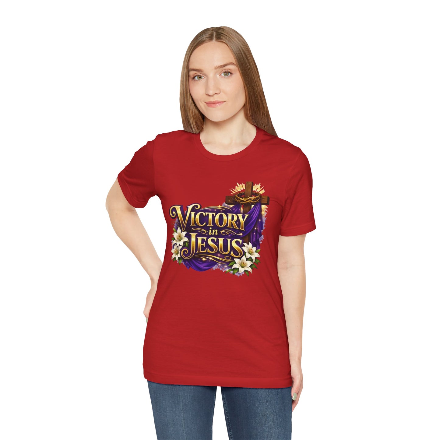 Victory In Jesus Christian T-Shirt — Cross Faith Tee