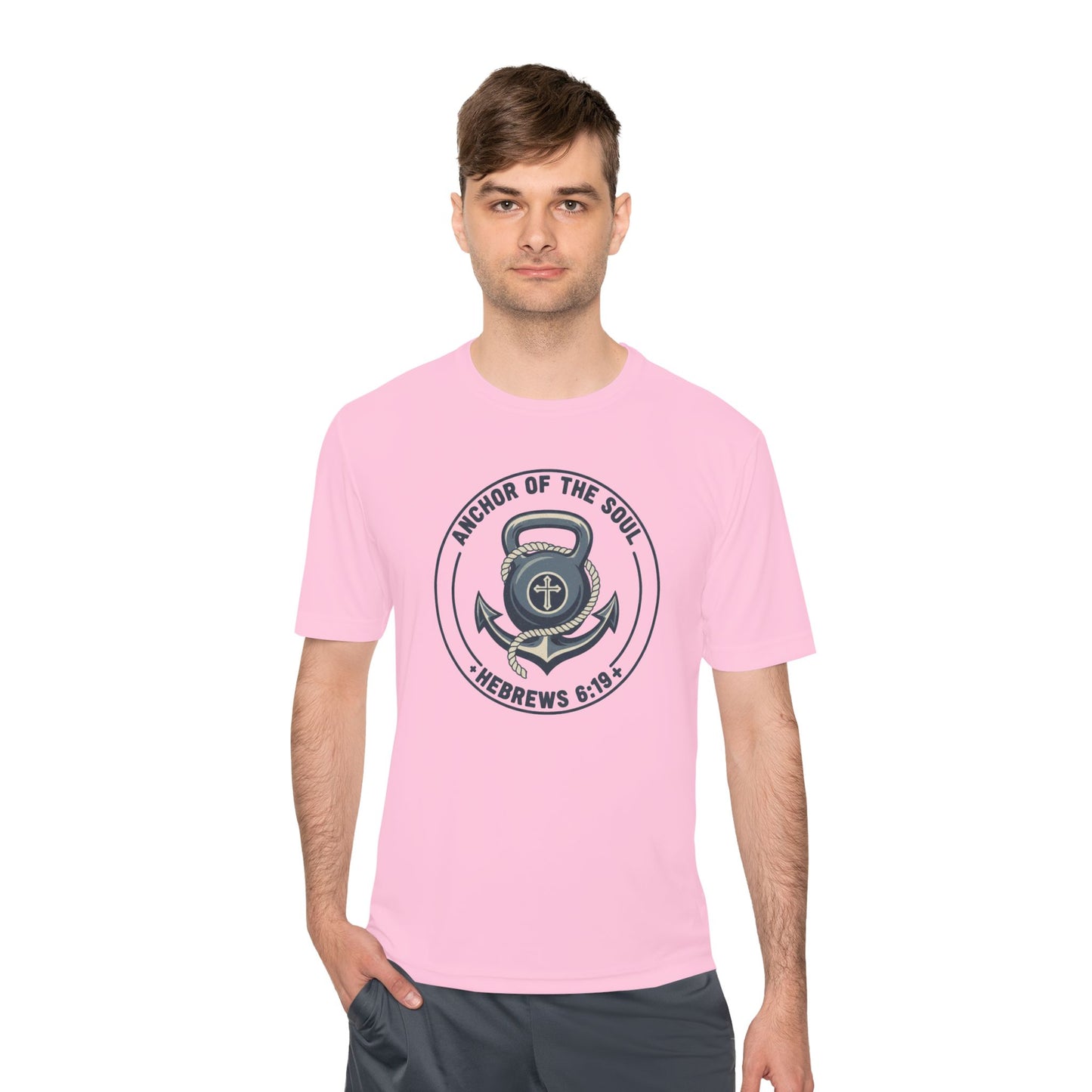 Hebrews 6:19 Anchor of the Soul Moisture-Wicking Workout Tee