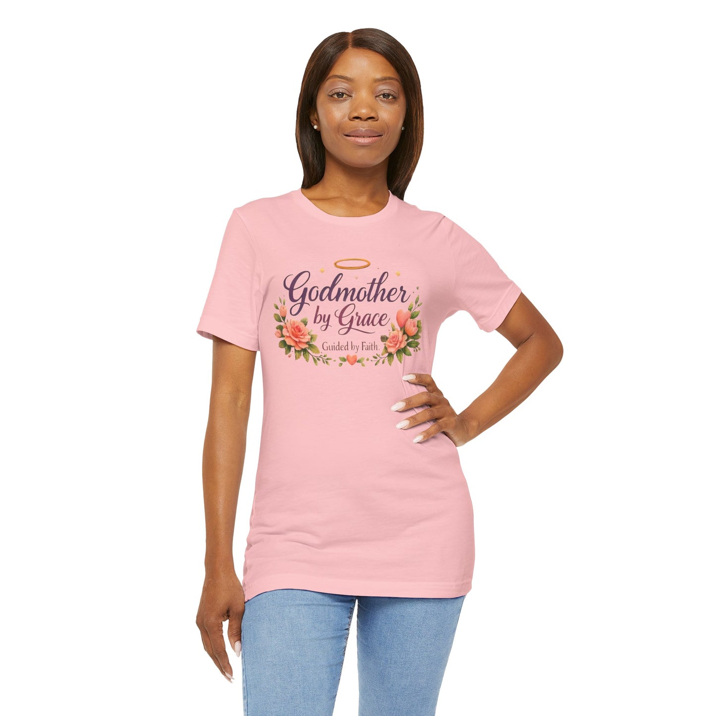 Godmother by Grace Floral Tee — 'Guided by Faith' Godmother T-Shirt