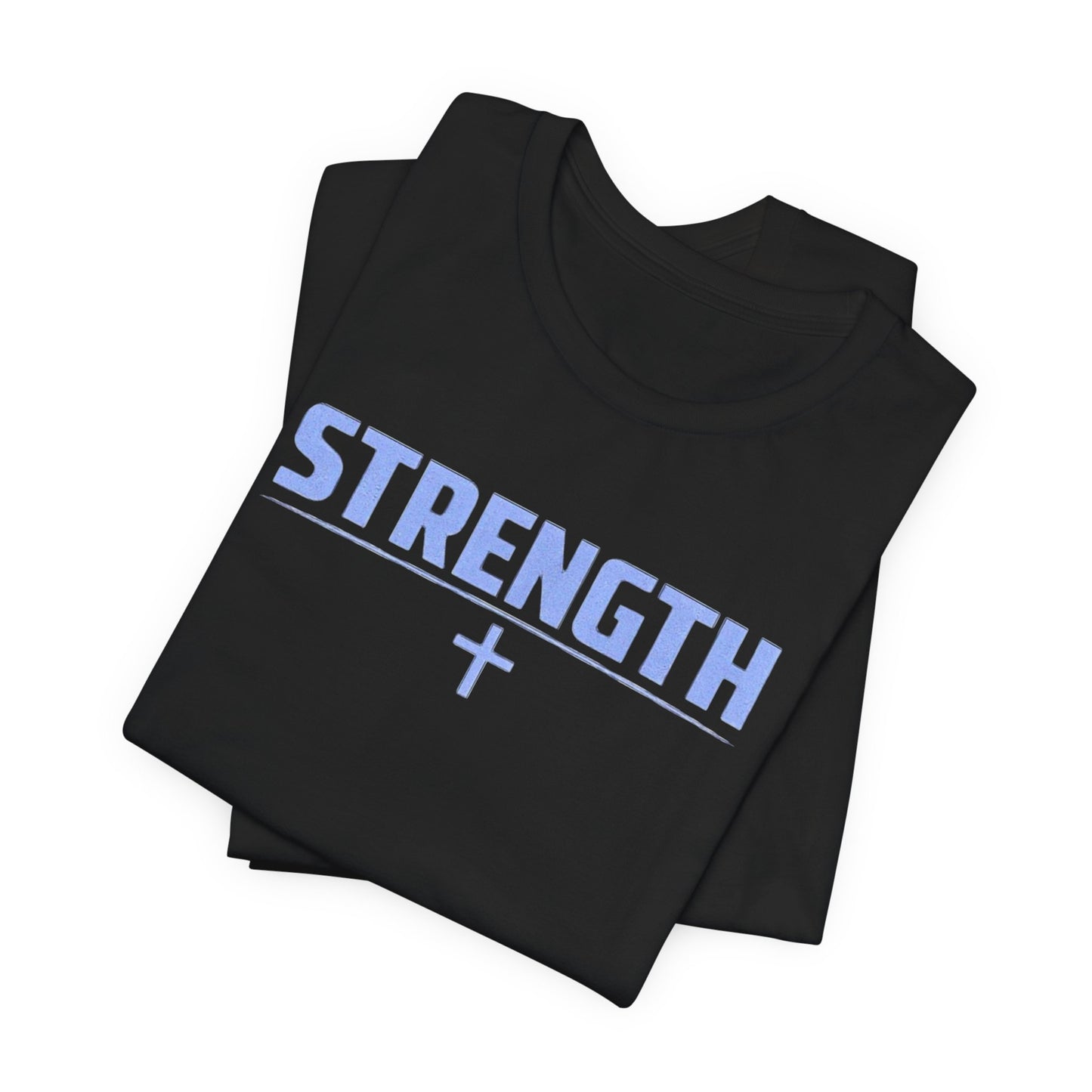 Strength with Cross Tee — Minimal Motivational Fitness Shirt