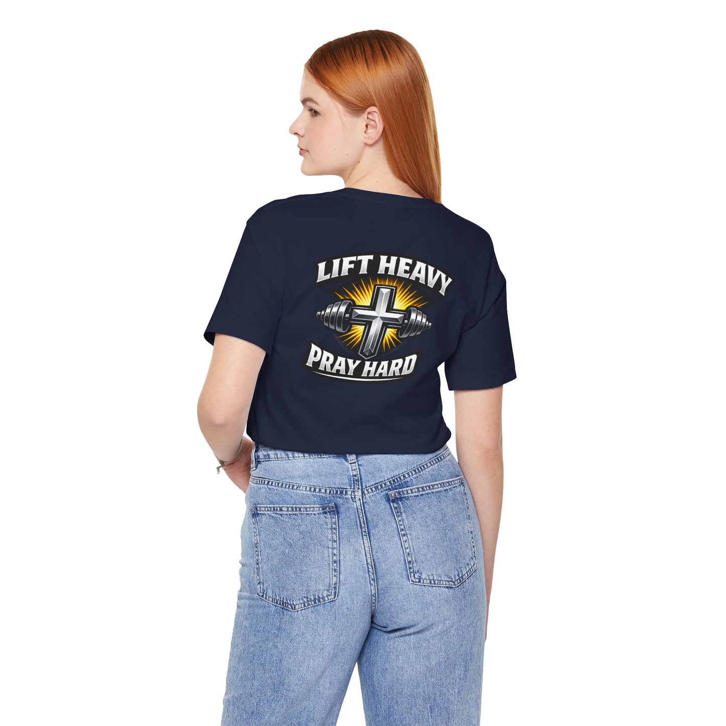 Lift Heavy Pray Hard T‑Shirt — Christian Fitness Gym Tee