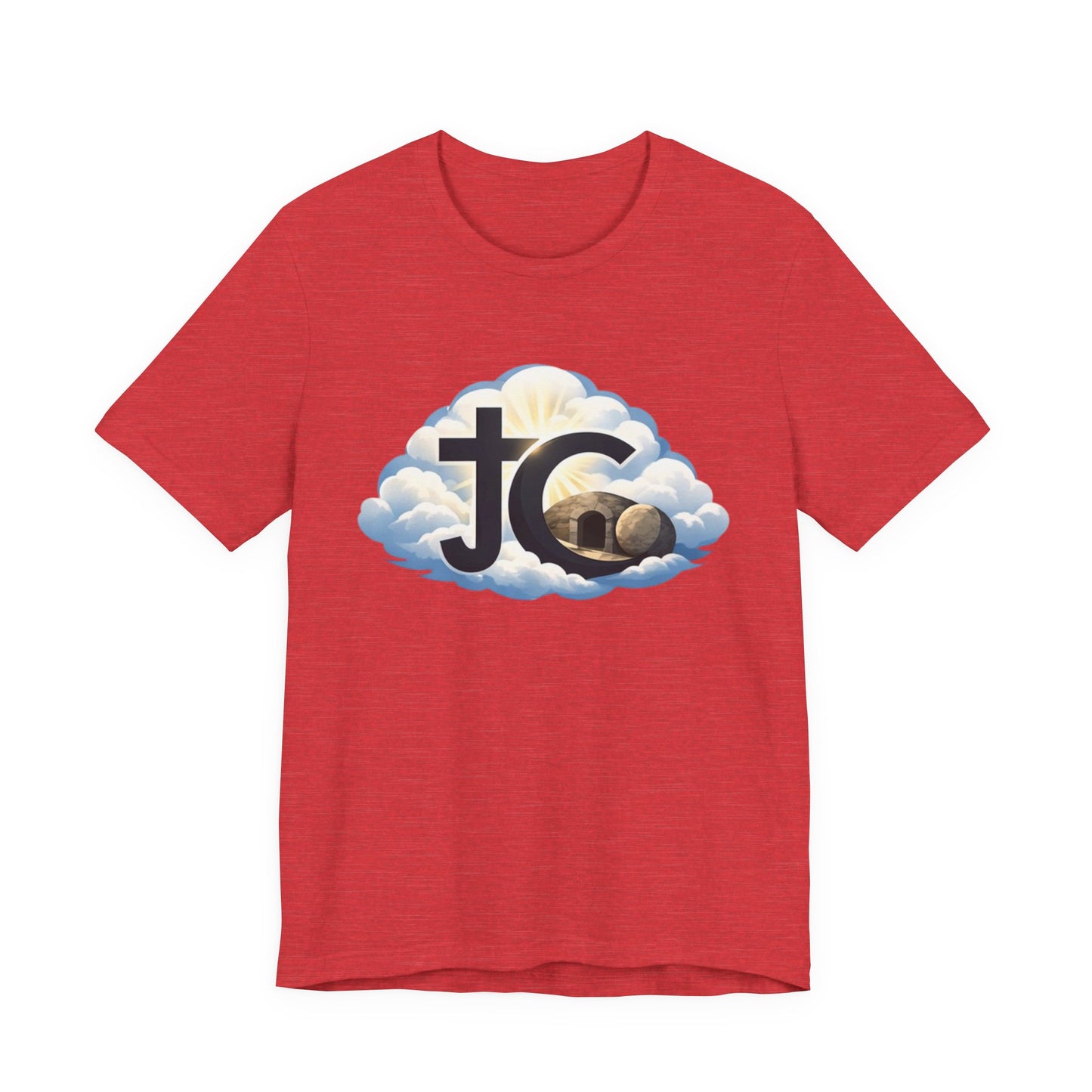 Jesus Christ (JC) Cross Tee — Crucified, Risen & Coming Again