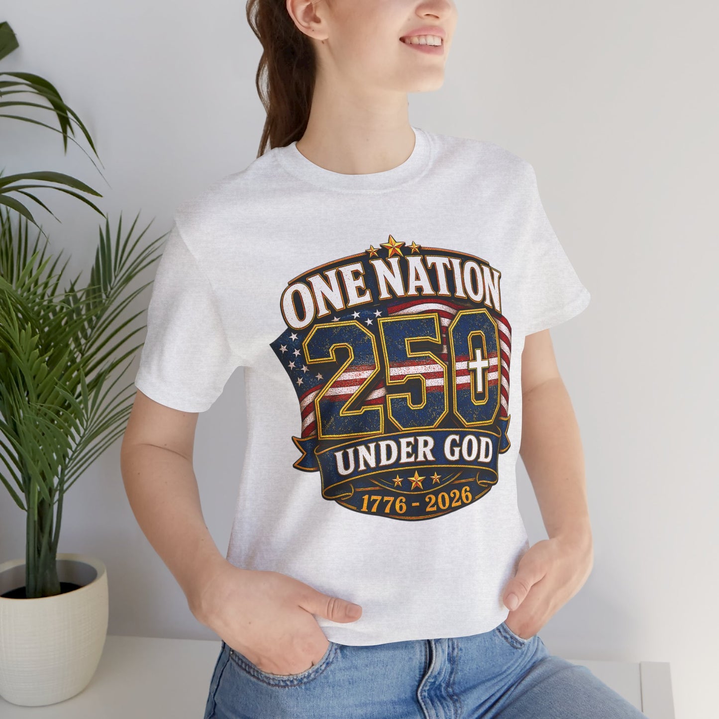 250th USA Independence T-Shirt — "One Nation Under God" 1776–2026 Patriotic Tee
