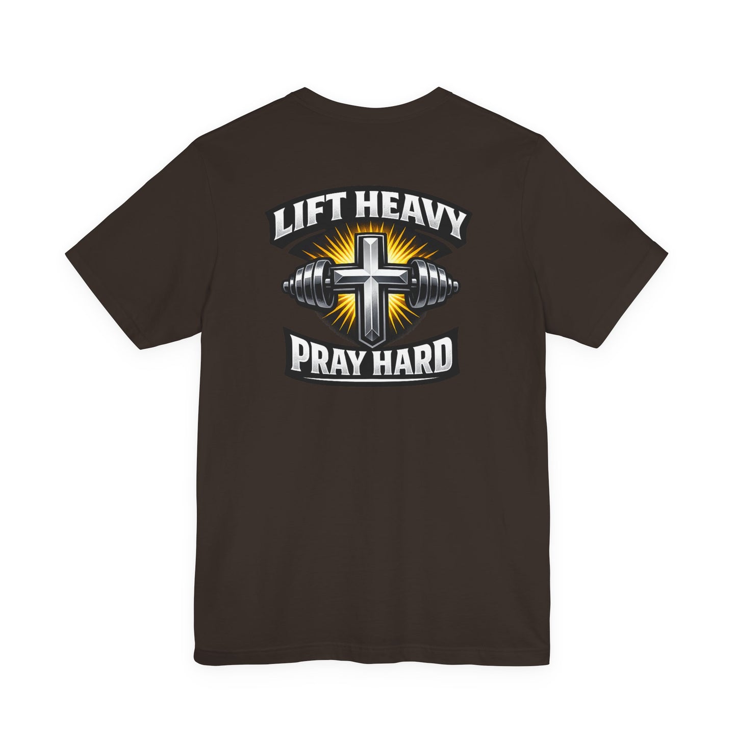 Lift Heavy Pray Hard T‑Shirt — Christian Fitness Gym Tee