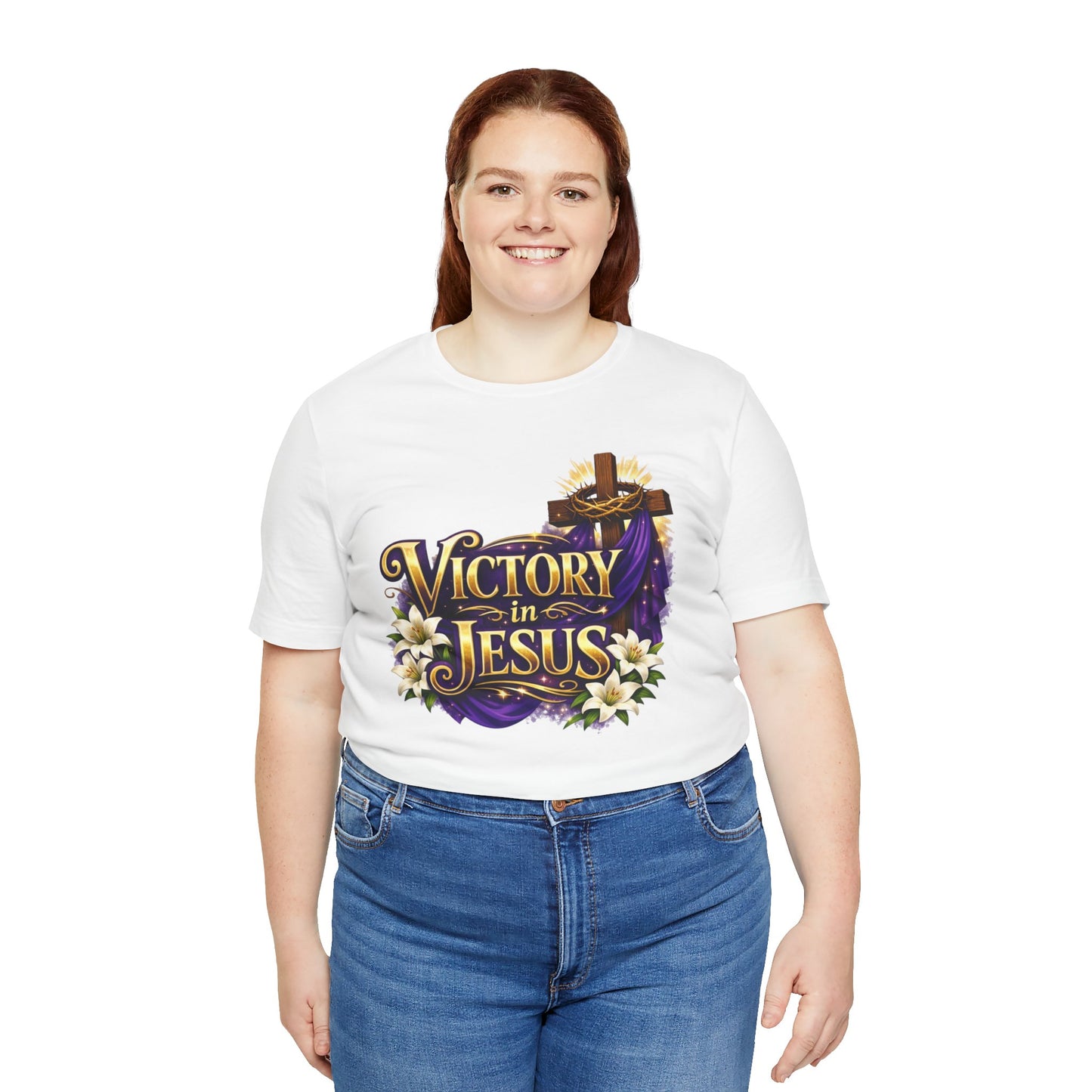 Victory In Jesus Christian T-Shirt — Cross Faith Tee