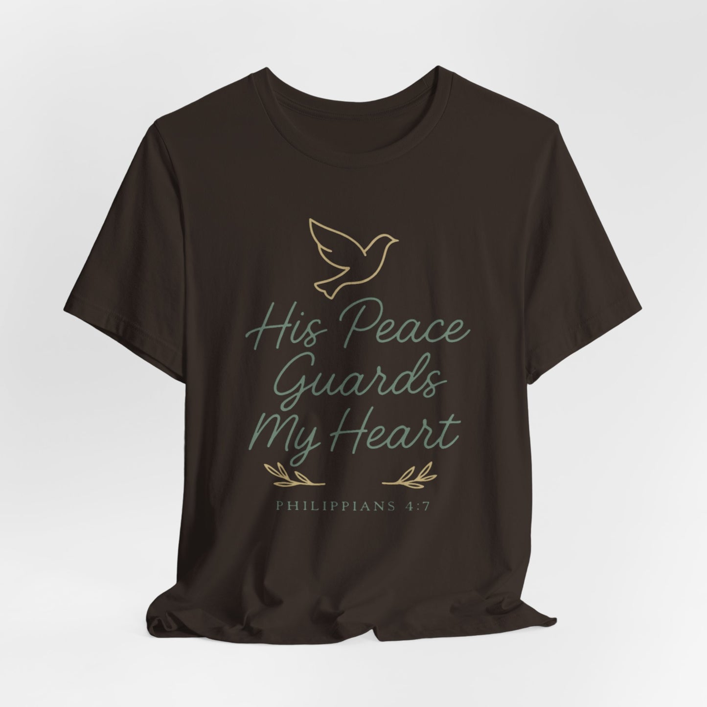 His Peace Guards My Heart Tee — Philippians 4:7 Christian Dove T-Shirt