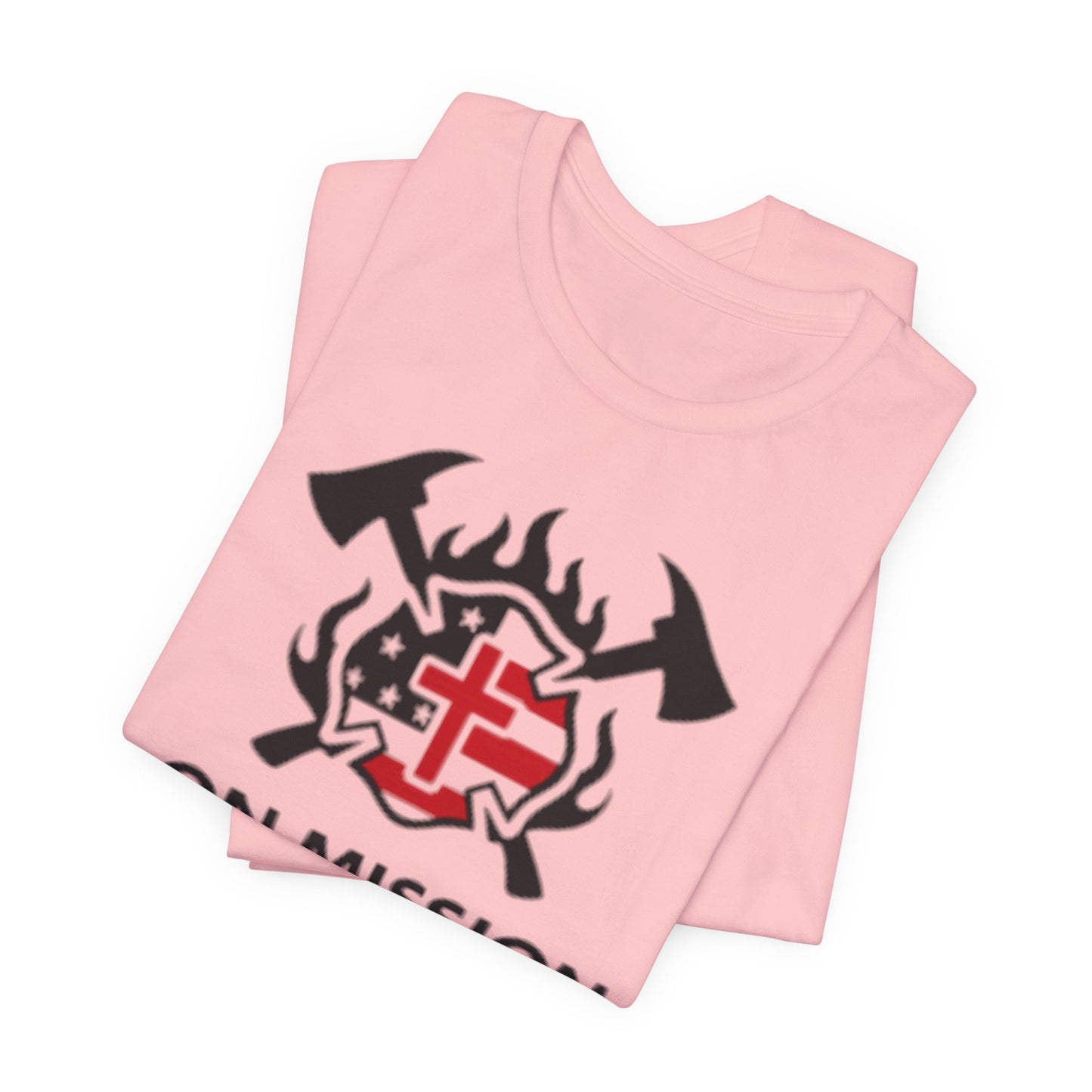 On Mission Christian Cross & American Flag T‑Shirt