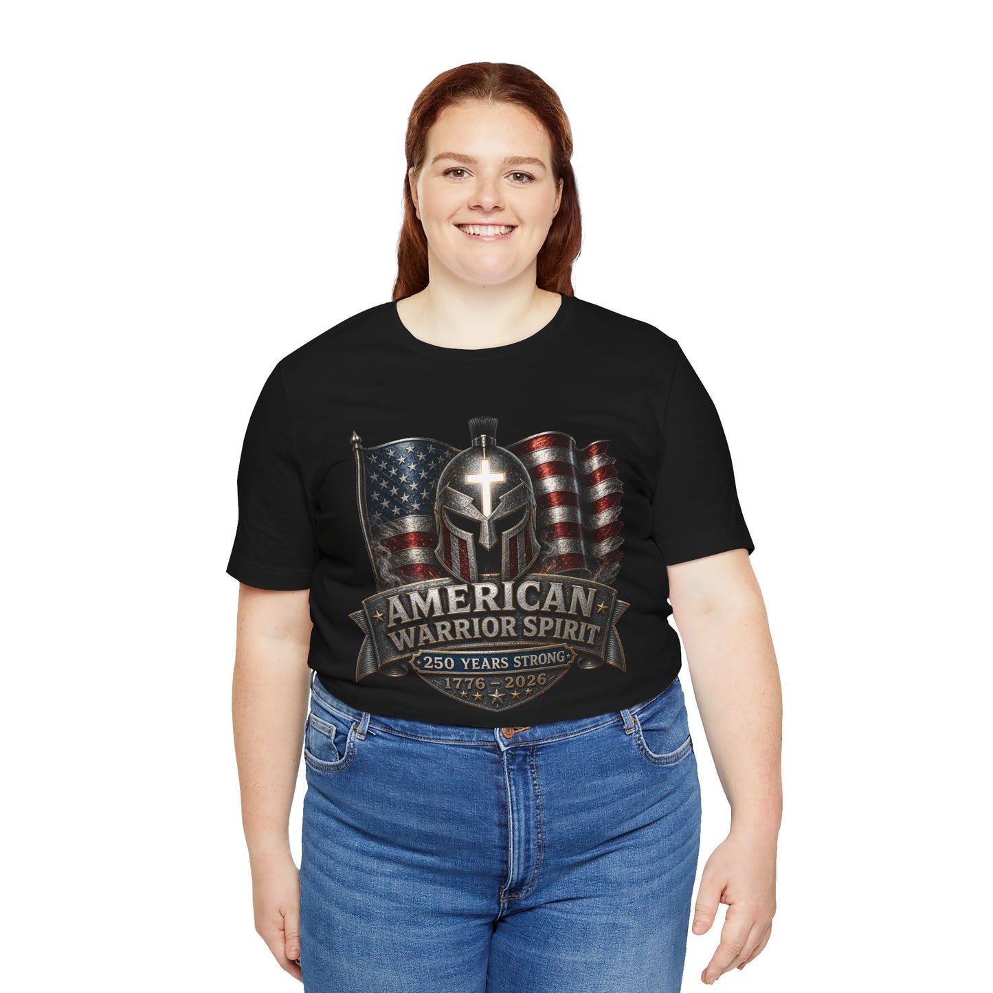 American Warrior Spirit T-Shirt – Patriotic 250 Years Strong Tee (1776–2026)