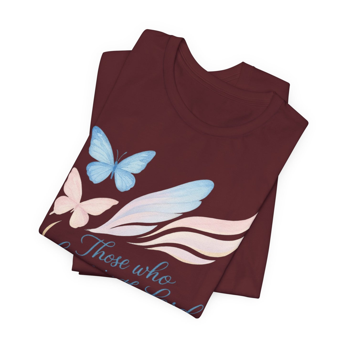 Inspirational Scripture T-Shirt – "Those Who Hope in the Lord" Isaiah 40:31, Pastel Butterflies