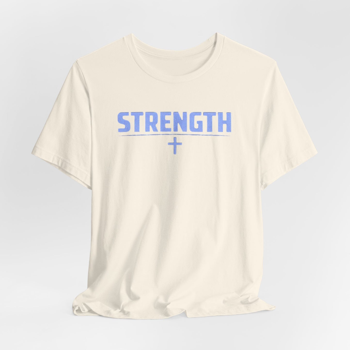 Strength with Cross Tee — Minimal Motivational Fitness Shirt