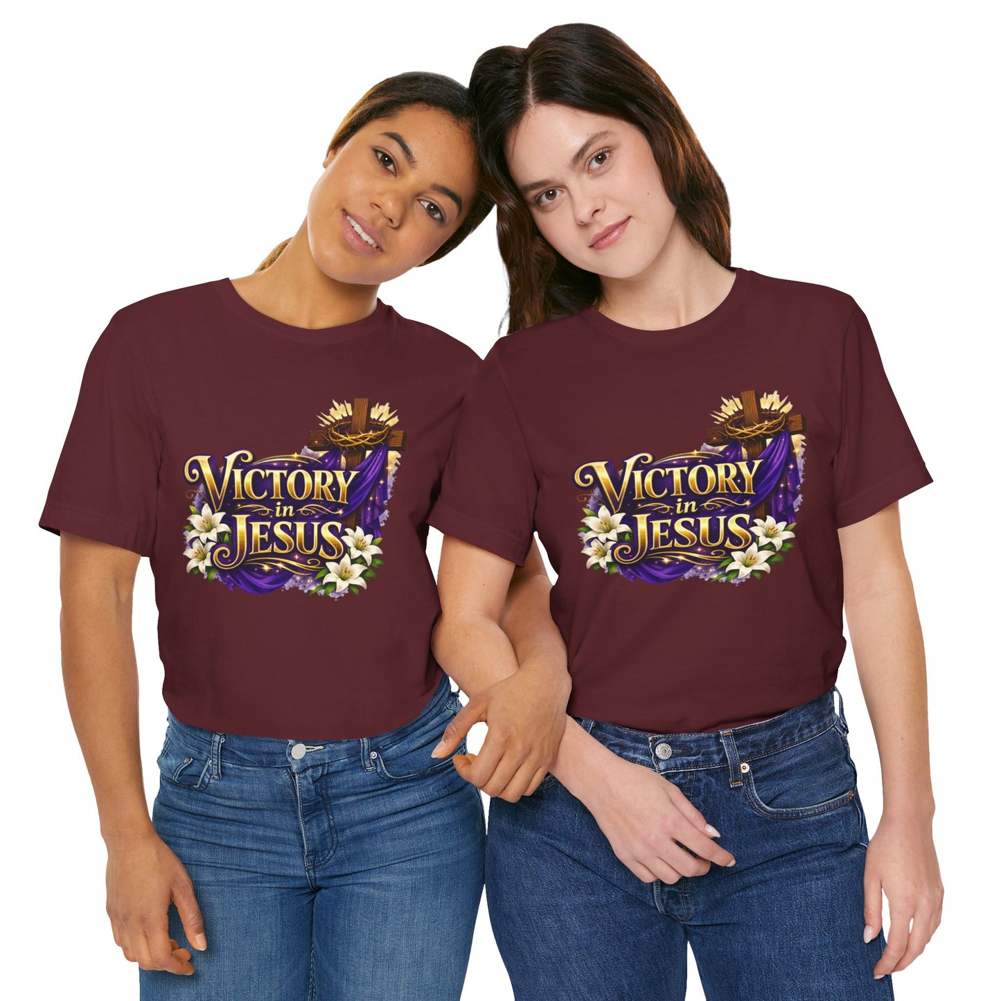 Victory In Jesus Christian T-Shirt — Cross Faith Tee