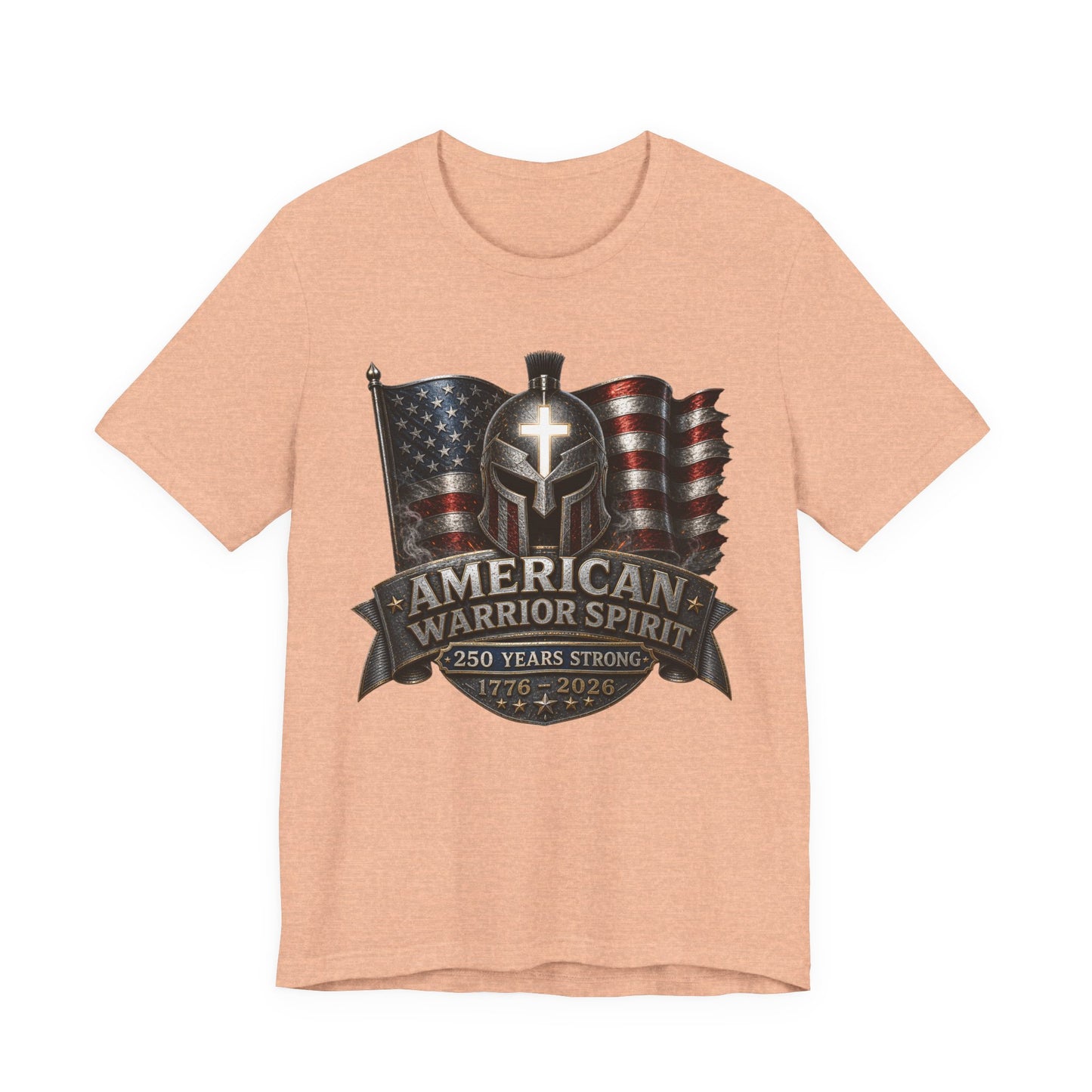 American Warrior Spirit T-Shirt – Patriotic 250 Years Strong Tee (1776–2026)