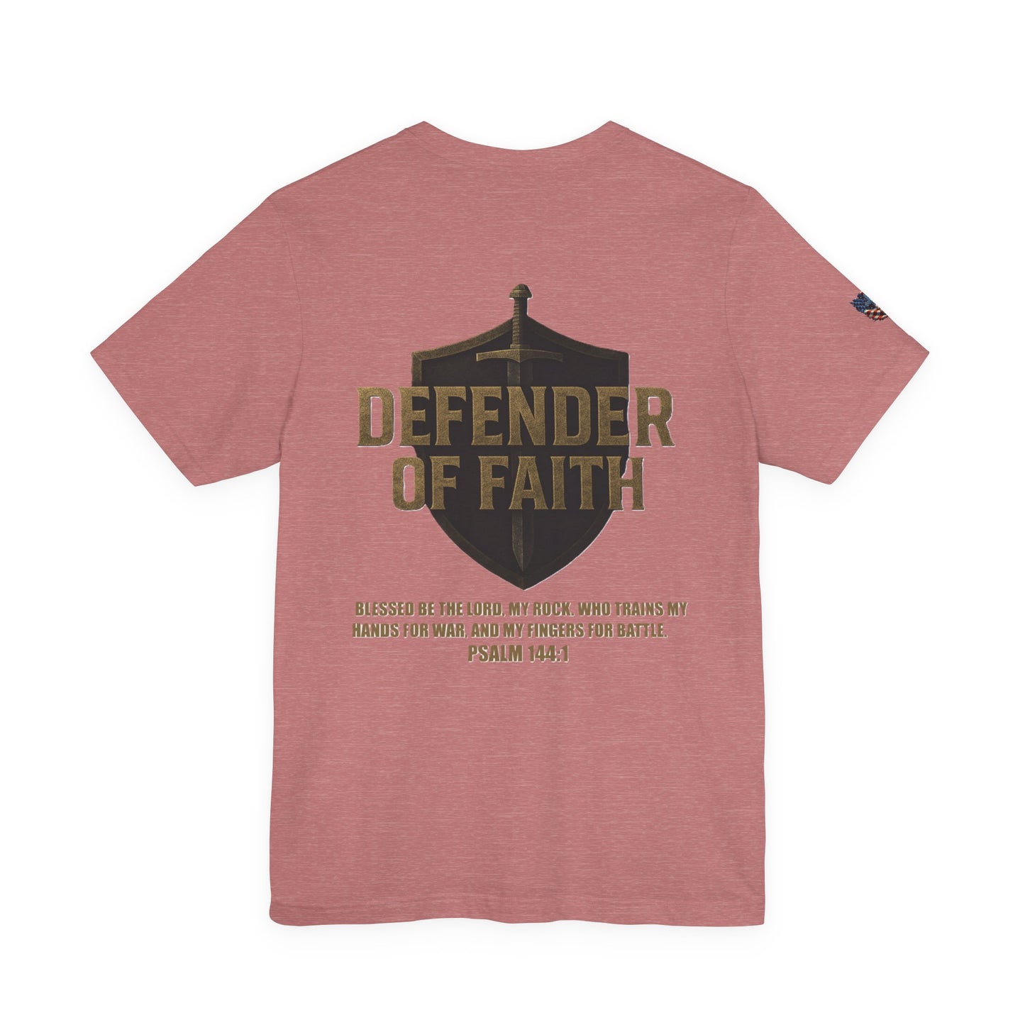 Psalm 144:1 'Defender of Faith' T-Shirt — Christian Scripture Tee