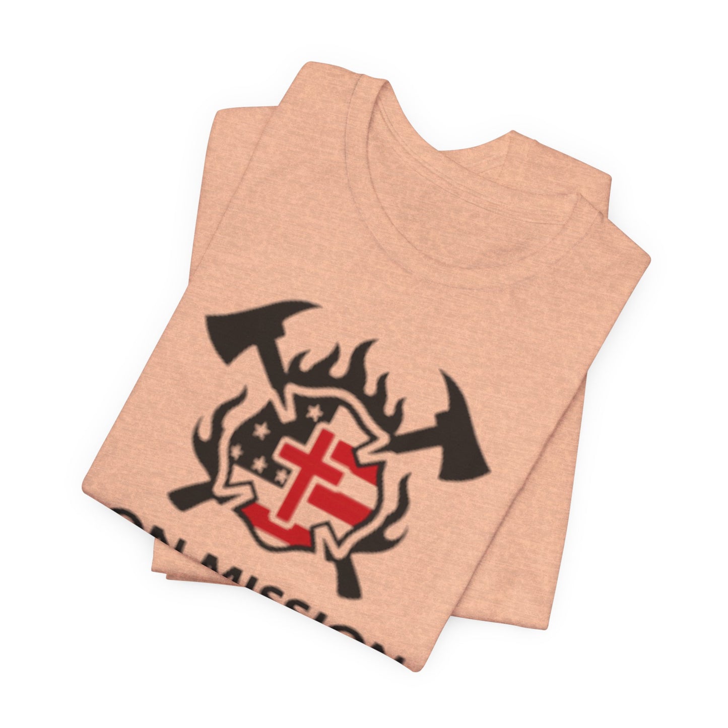 On Mission Christian Cross & American Flag T‑Shirt