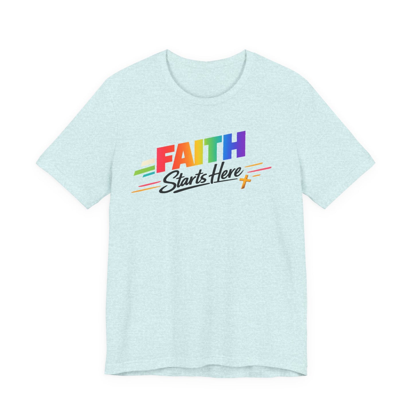 Faith Starts Here Rainbow Tee