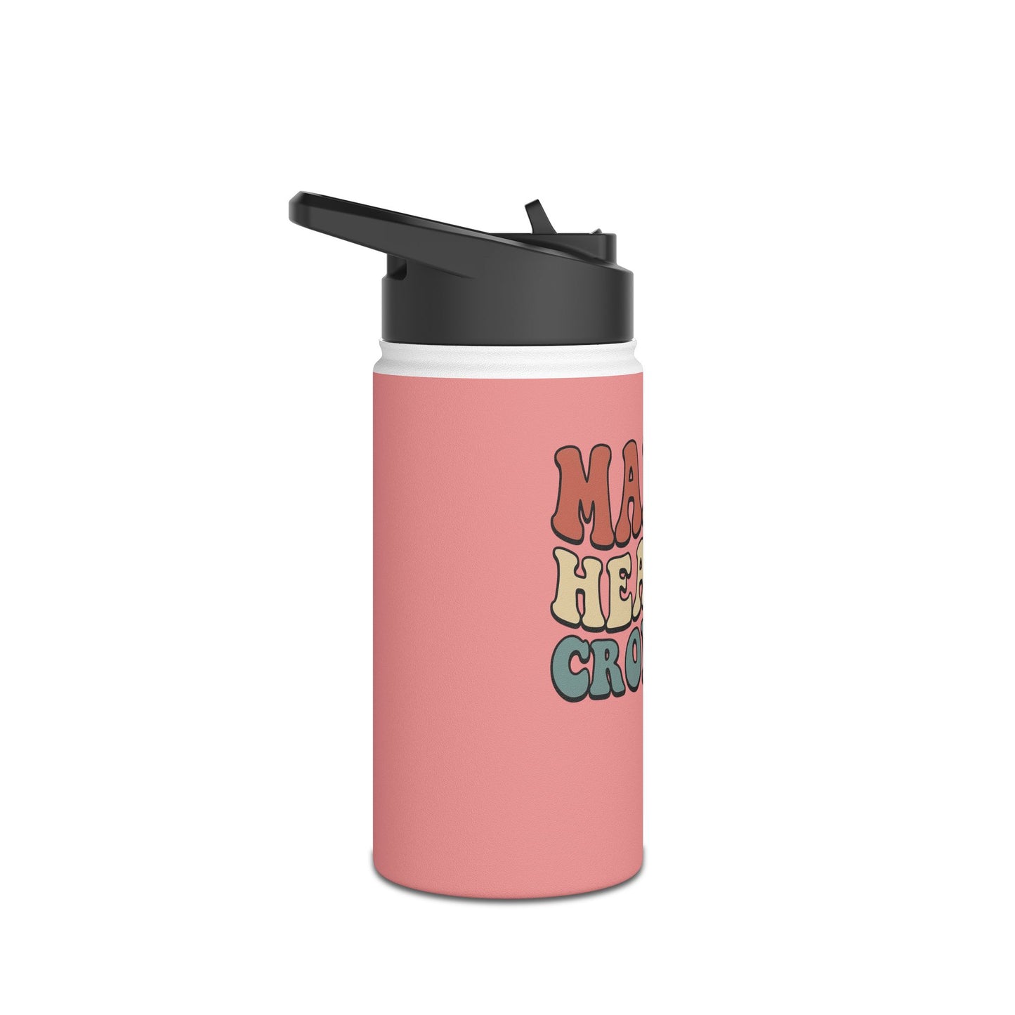 Make Heaven Crowded Stainless Steel Water Bottle — Retro Pink Inspirational Bottle