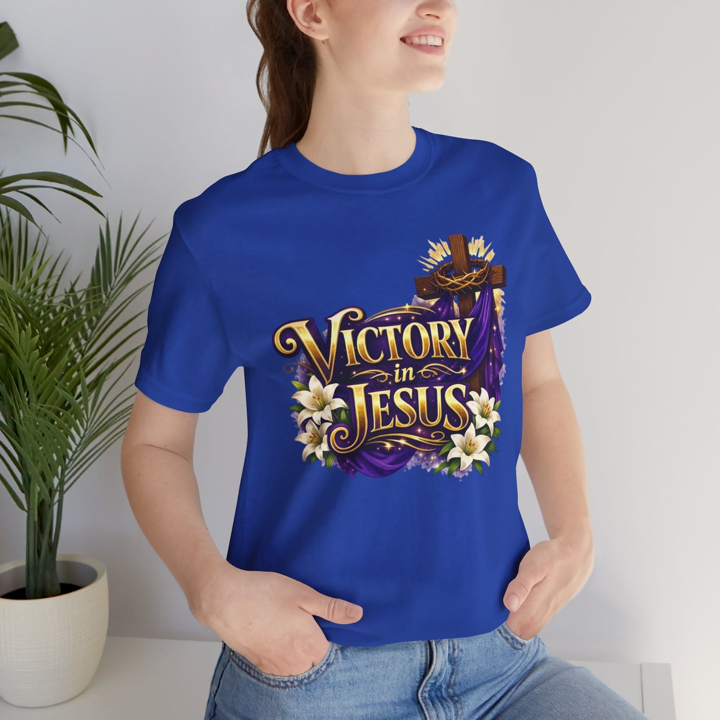 Victory In Jesus Christian T-Shirt — Cross Faith Tee