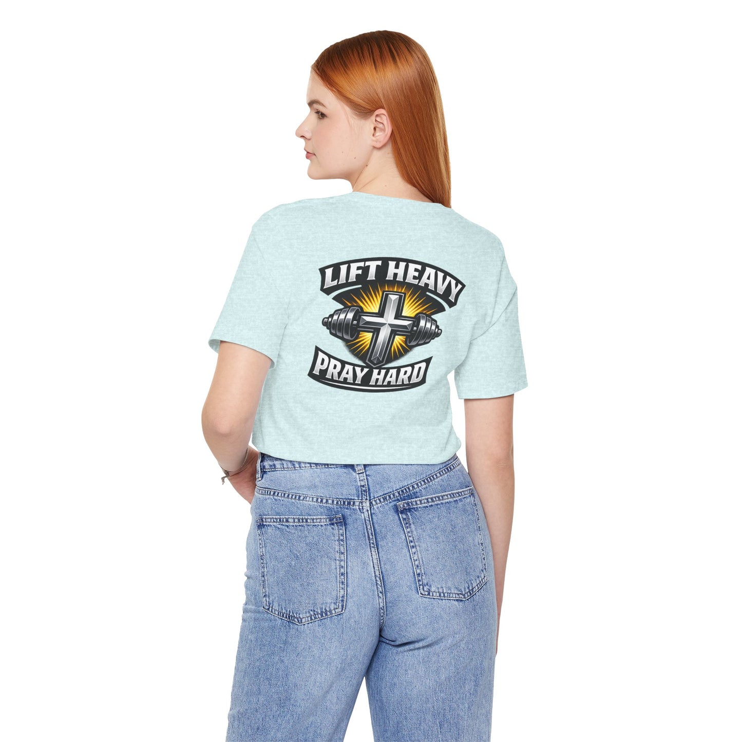 Lift Heavy Pray Hard T‑Shirt — Christian Fitness Gym Tee