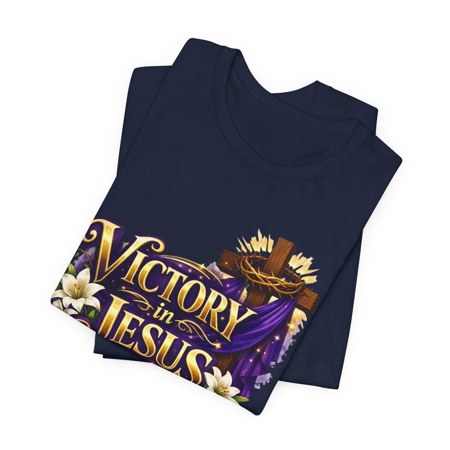 Victory In Jesus Christian T-Shirt — Cross Faith Tee