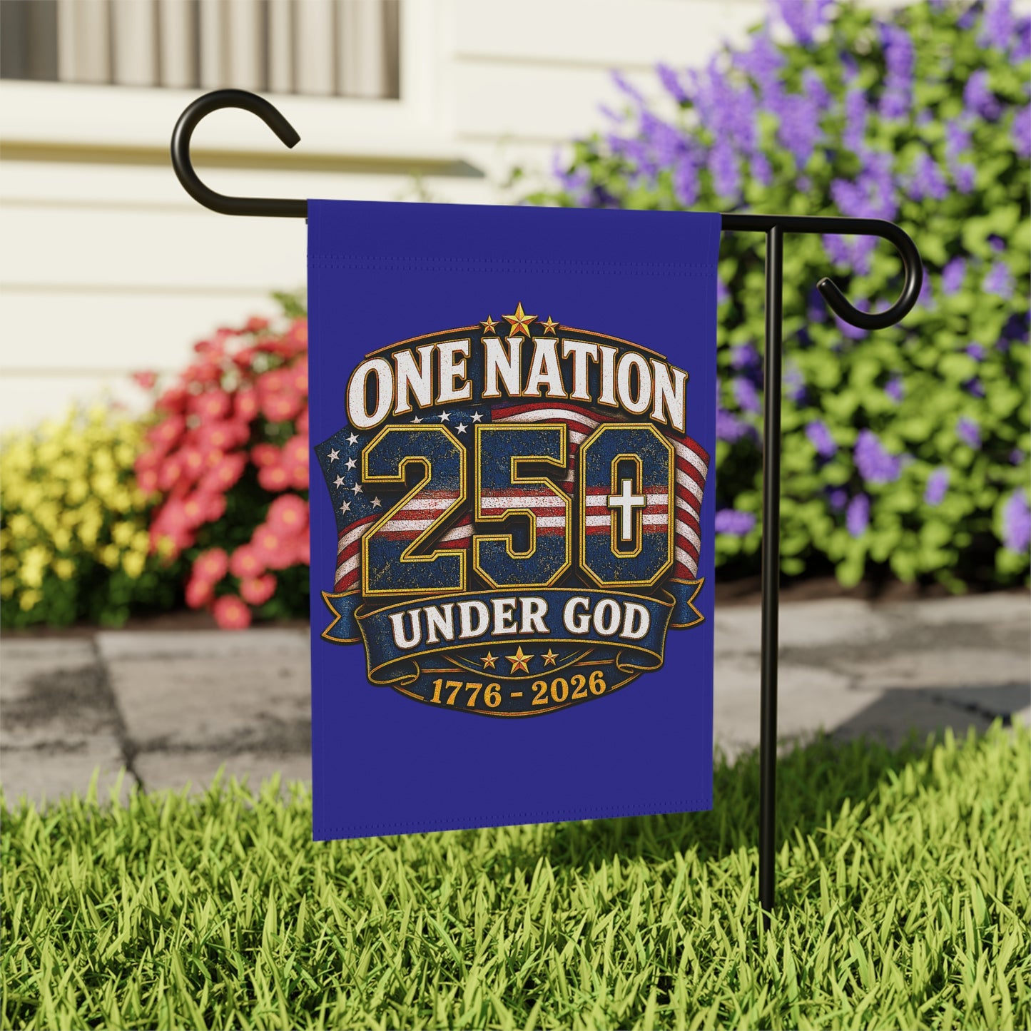 Garden Flag - "One Nation 250 Under God 1776-2026" Patriotic Yard Banner