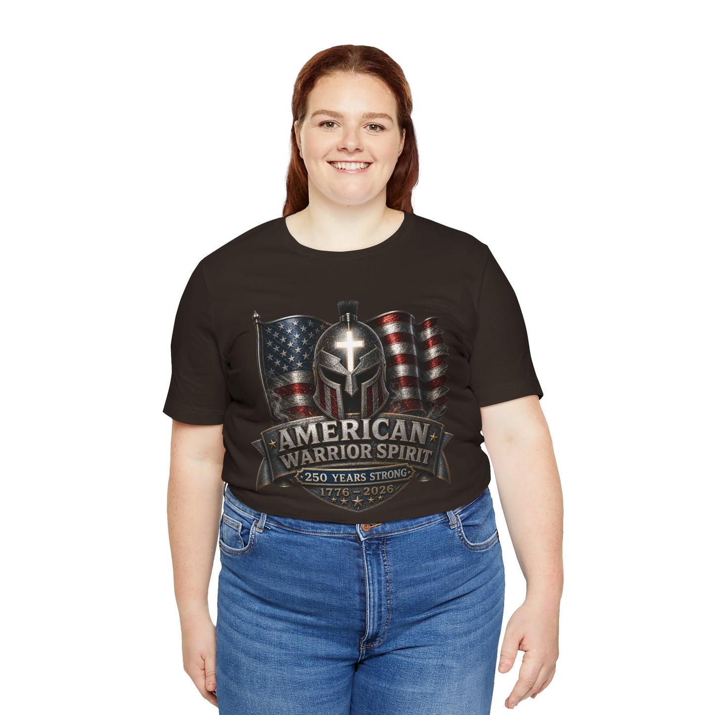 American Warrior Spirit T-Shirt – Patriotic 250 Years Strong Tee (1776–2026)