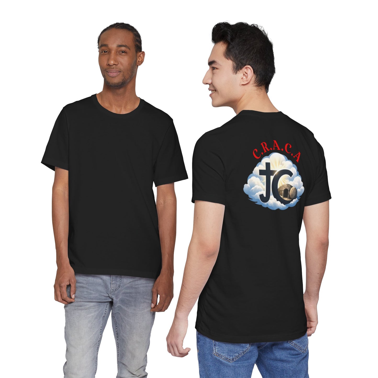 Christian JC Cross Tee — CRACA (Crucified.Risen.And.Coming.Again) Graphic T‑Shirt