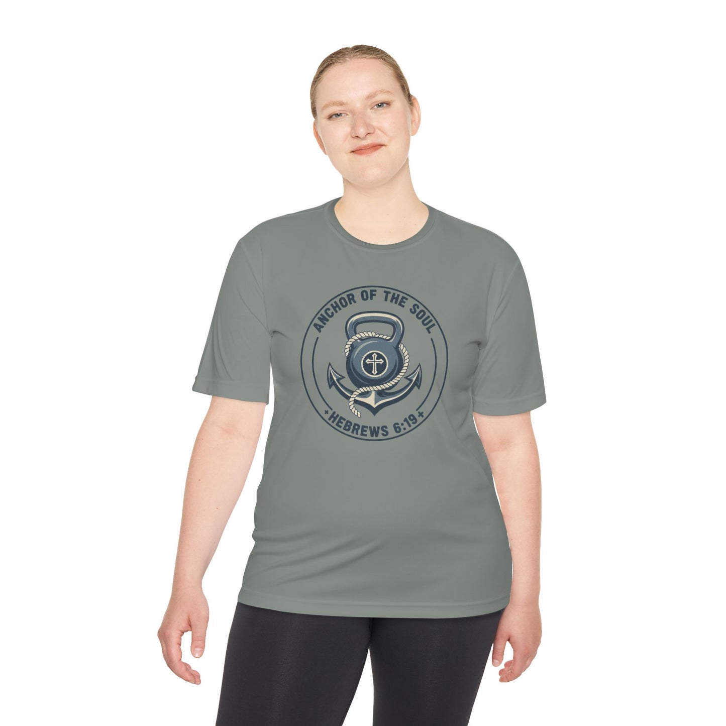 Hebrews 6:19 Anchor of the Soul Moisture-Wicking Workout Tee