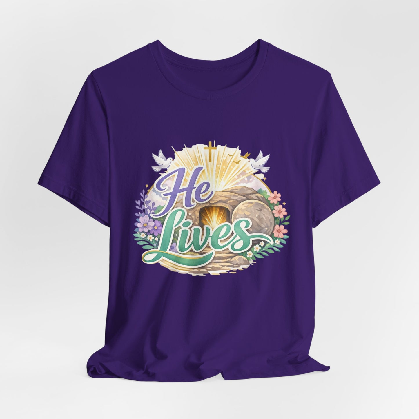 He Lives Jesus Tomb Tee — Christian Easter T‑Shirt