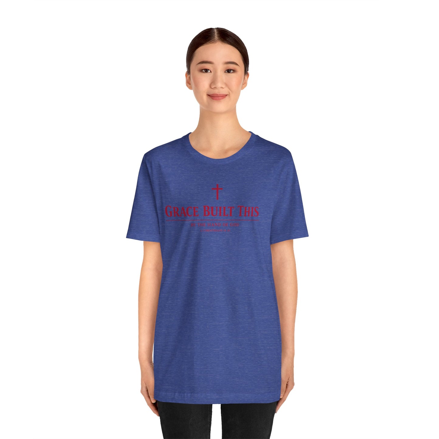 Grace Built This T-Shirt — Christian Faith Tee with Cross