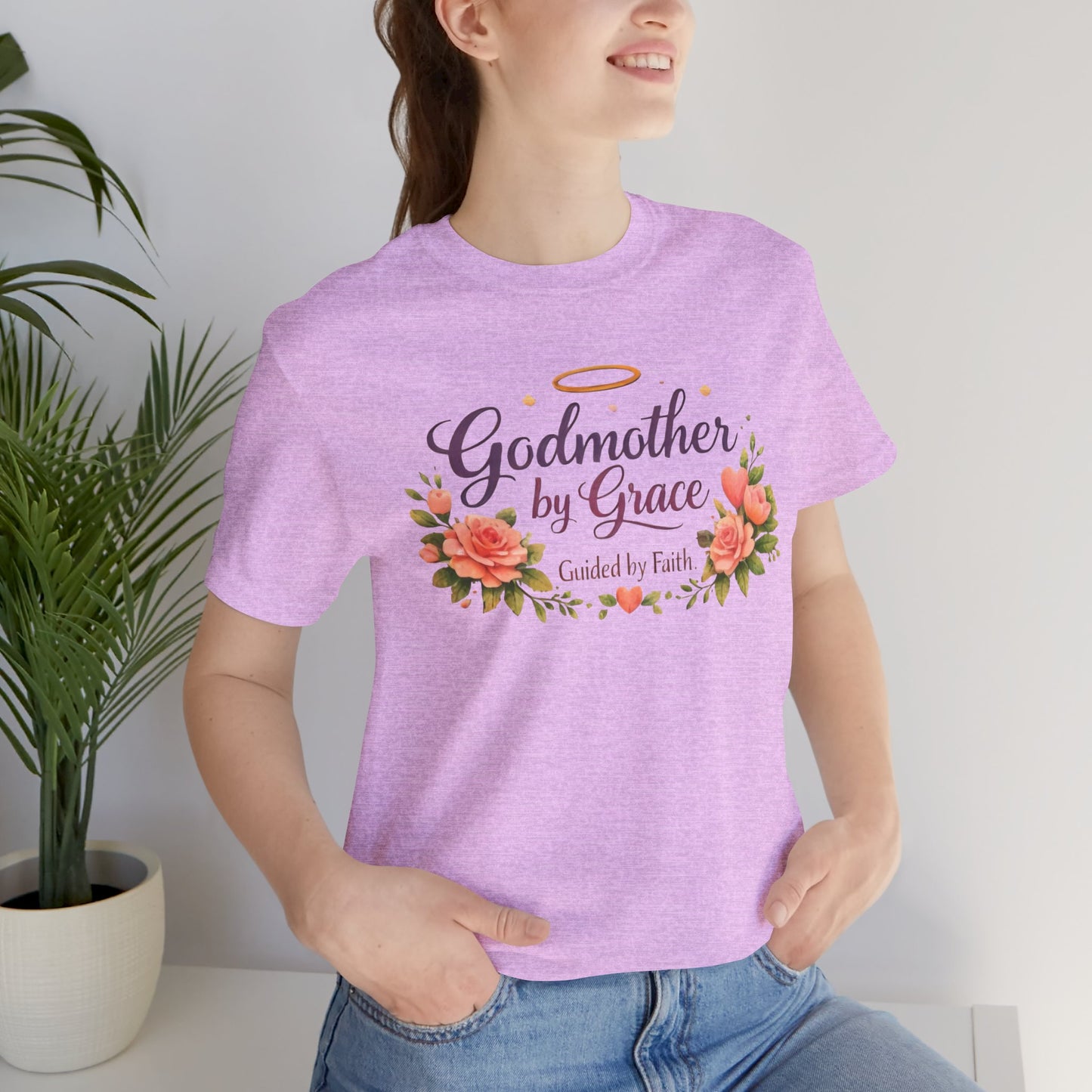 Godmother by Grace Floral Tee — 'Guided by Faith' Godmother T-Shirt