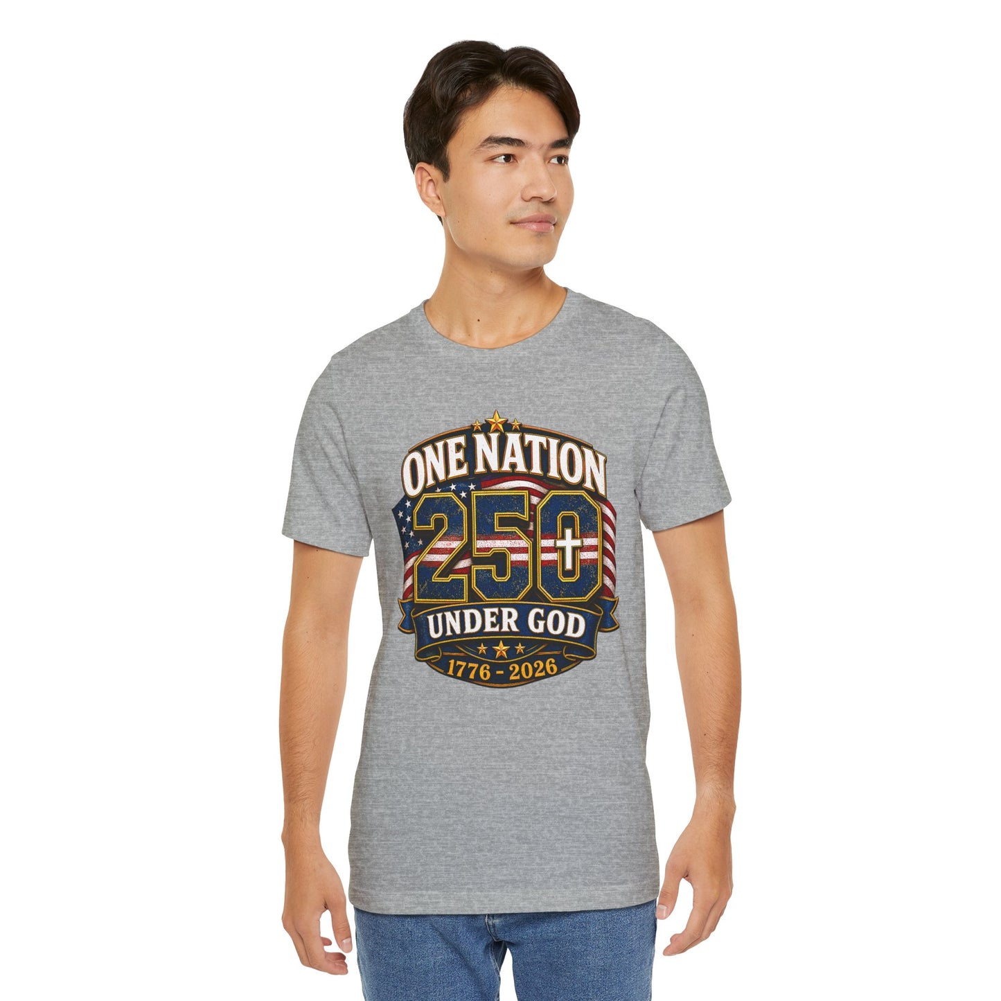 250th USA Independence T-Shirt — "One Nation Under God" 1776–2026 Patriotic Tee