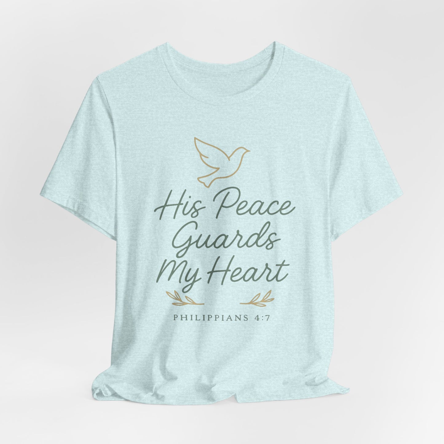 His Peace Guards My Heart Tee — Philippians 4:7 Christian Dove T-Shirt