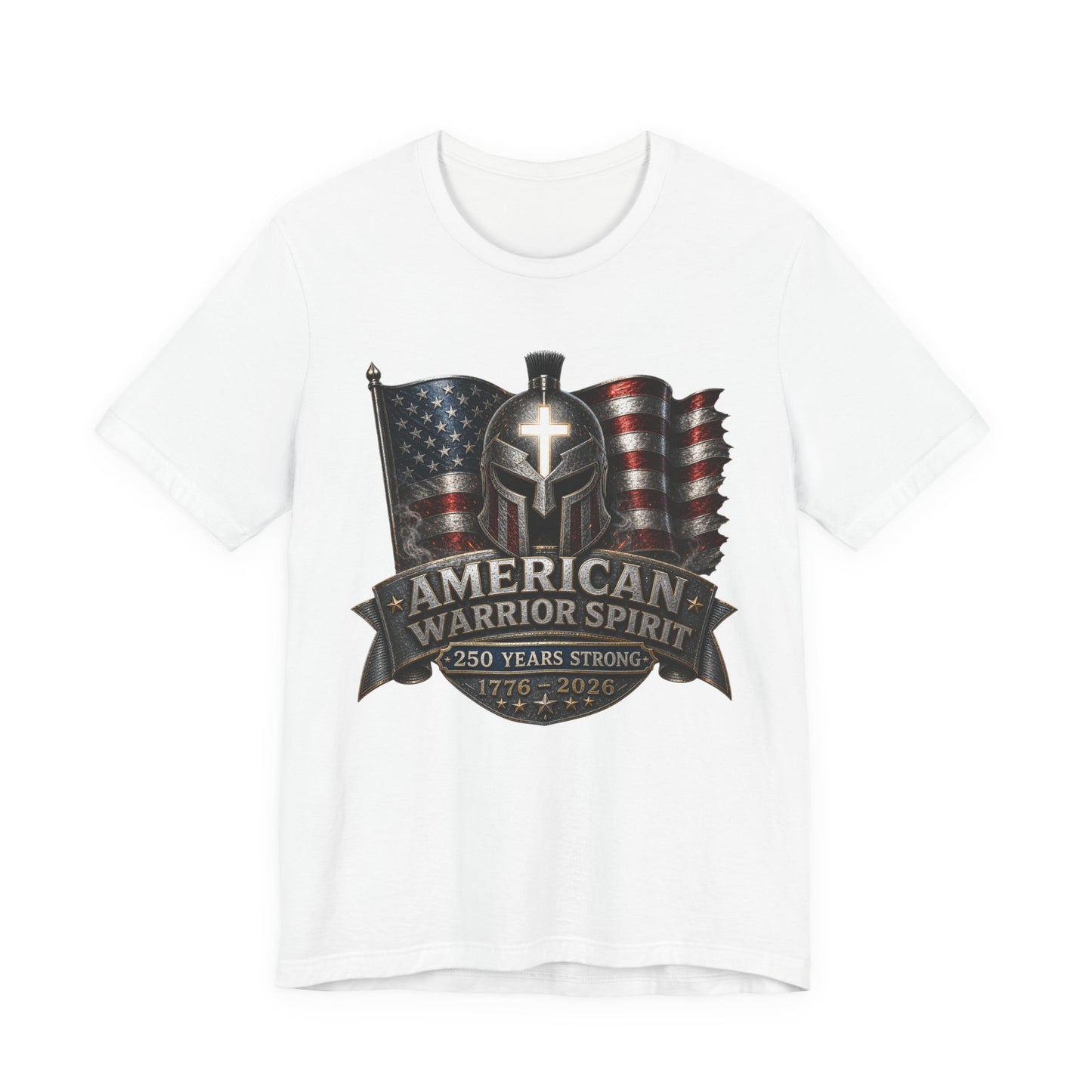 American Warrior Spirit T-Shirt – Patriotic 250 Years Strong Tee (1776–2026)