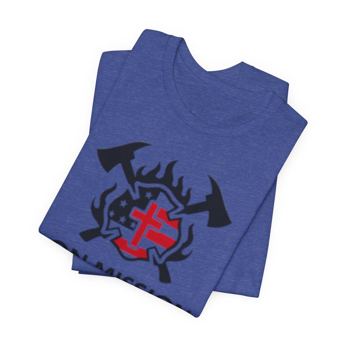 On Mission Christian Cross & American Flag T‑Shirt