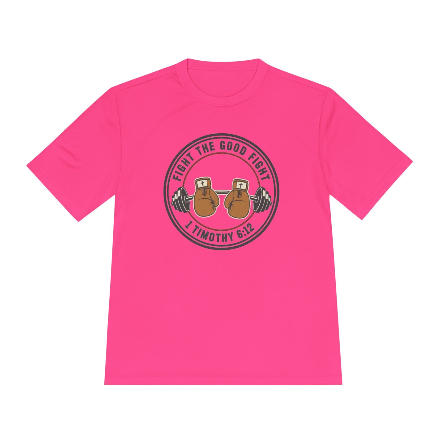 1 Timothy 6:12 'Fight the Good Fight' Moisture-Wicking Workout Tee
