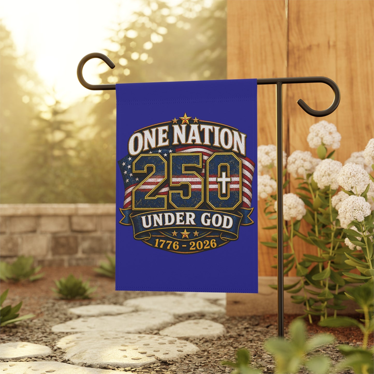 Garden Flag - "One Nation 250 Under God 1776-2026" Patriotic Yard Banner