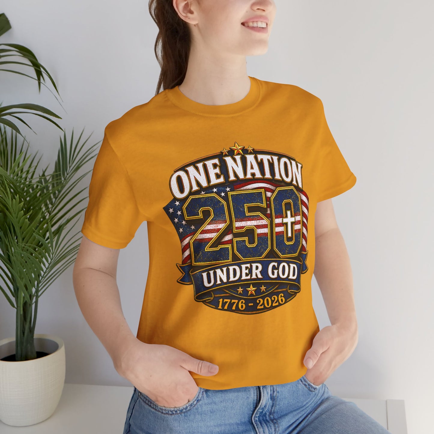 250th USA Independence T-Shirt — "One Nation Under God" 1776–2026 Patriotic Tee