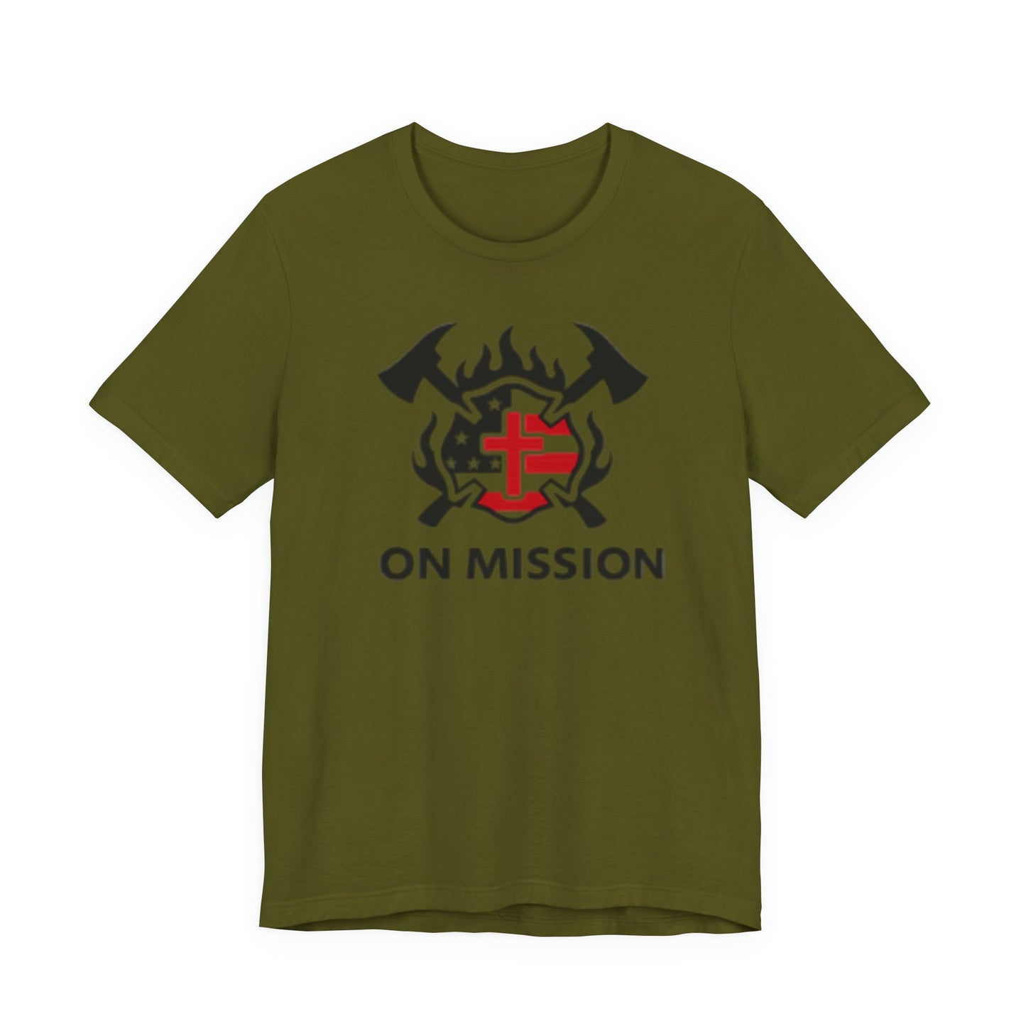 On Mission Christian Cross & American Flag T‑Shirt