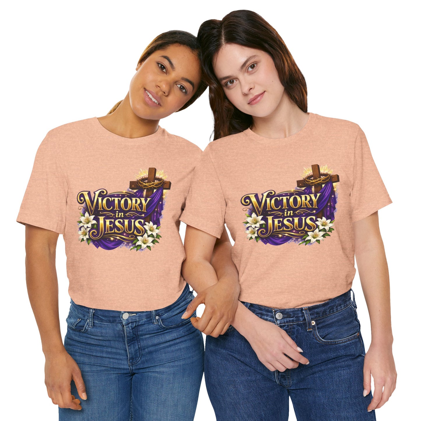 Victory In Jesus Christian T-Shirt — Cross Faith Tee